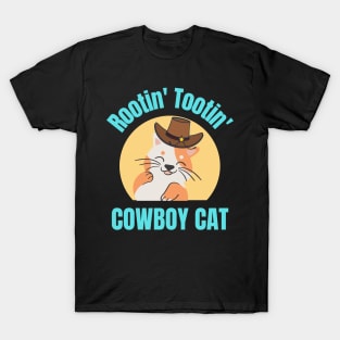 Rootin Tootin Cowboy Cat Feline Funny Cute Kitty Kitten Country Hat Lovers T-Shirt